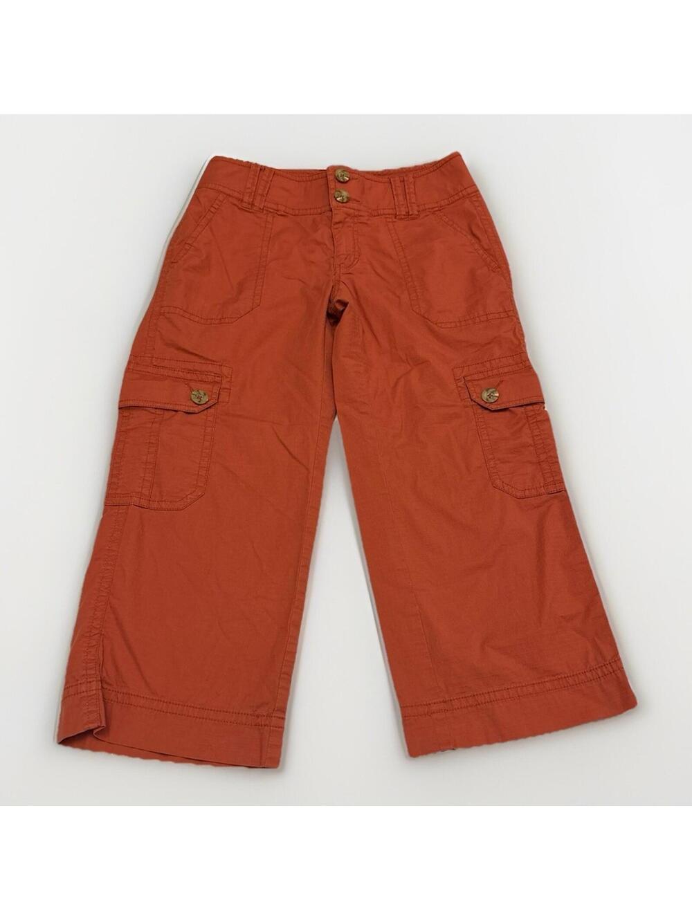 Women’s CAbi Orange Cropped Cargo Pants Size 6